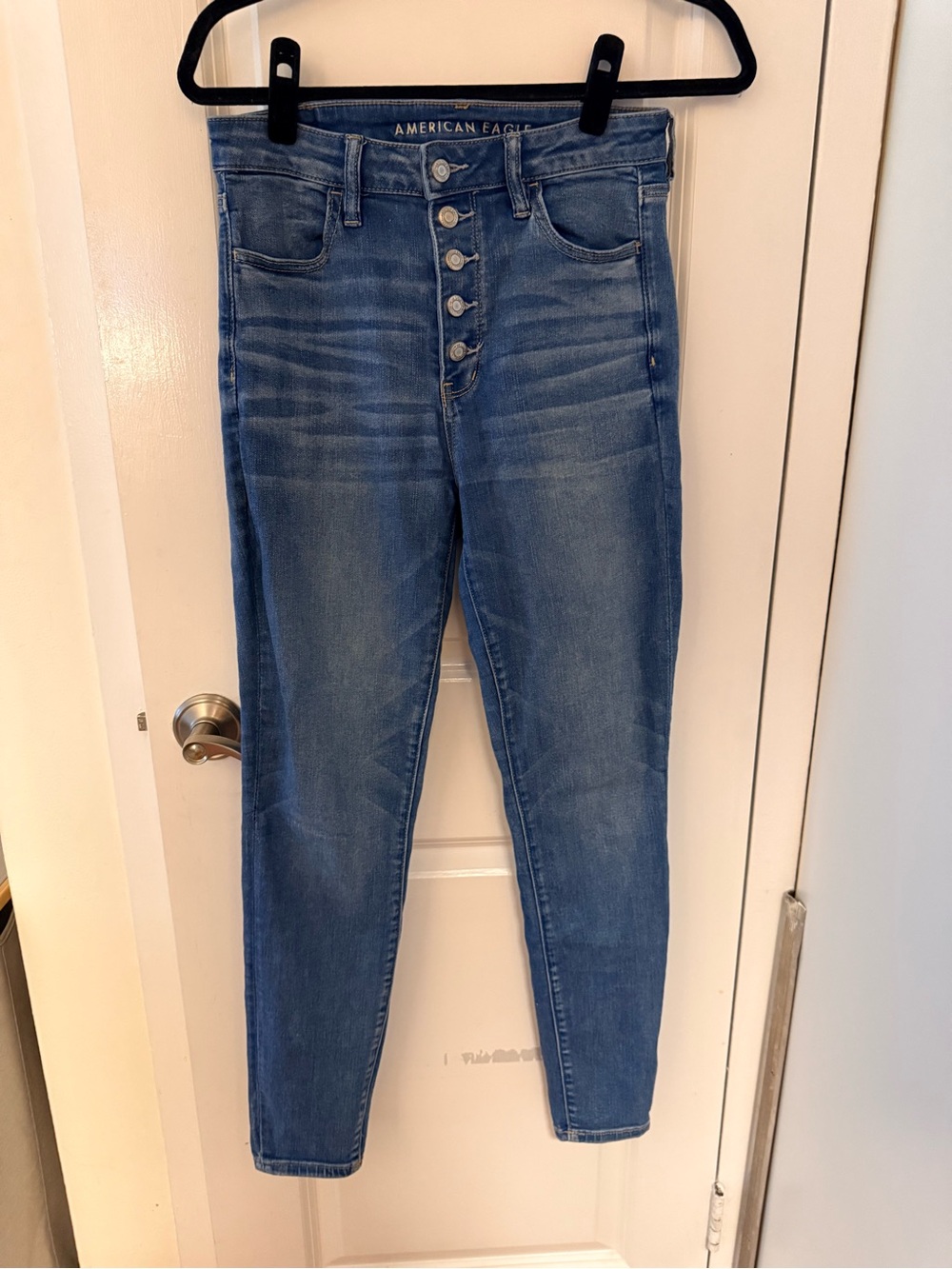 American Eagle Outfitters Super High-Rise Button-Fly Skinny Jegging - Size 10